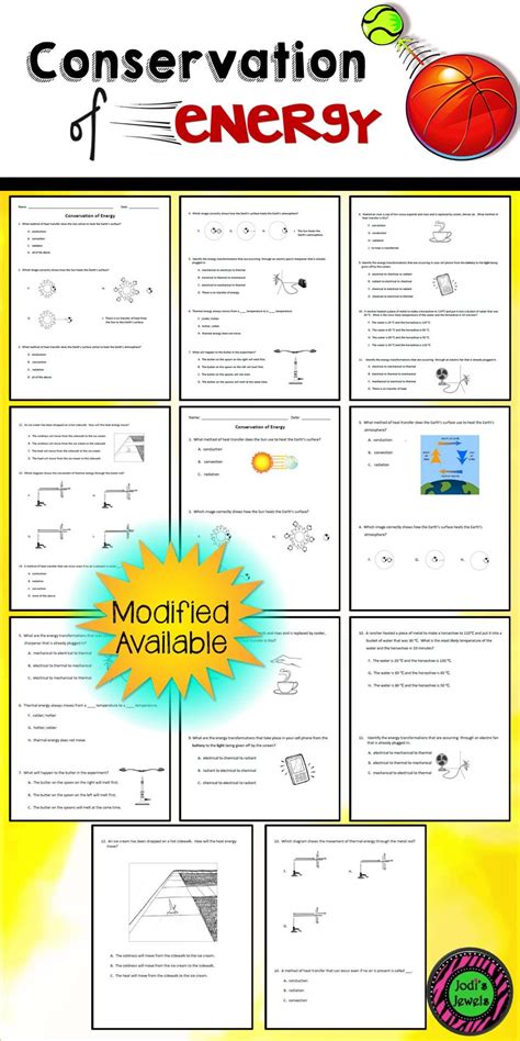 conservation of energy worksheet pdf